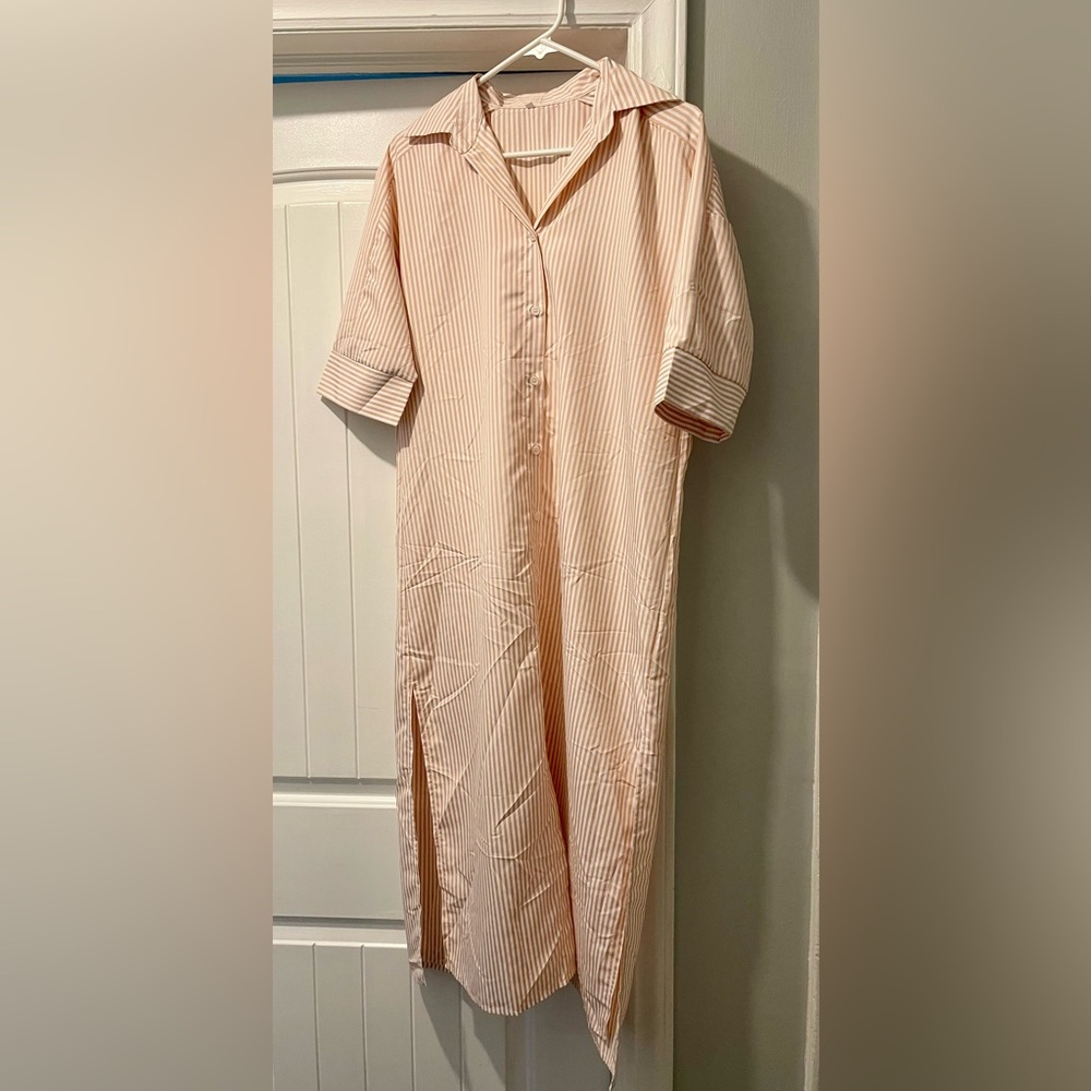 Striped Button-Up Women’s Shirt Dress size S